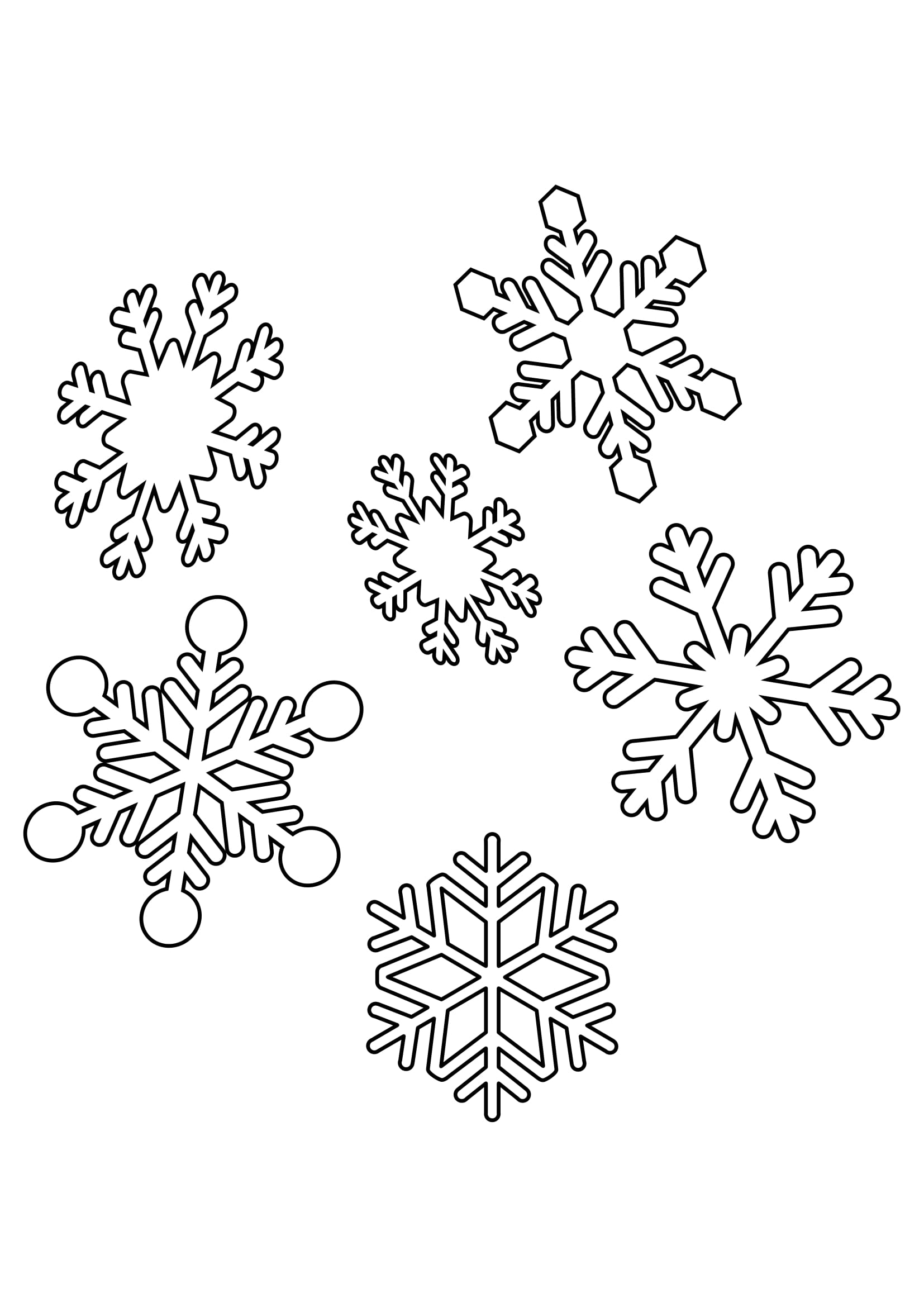 Disegno semplice fiocchi di neve da colorare